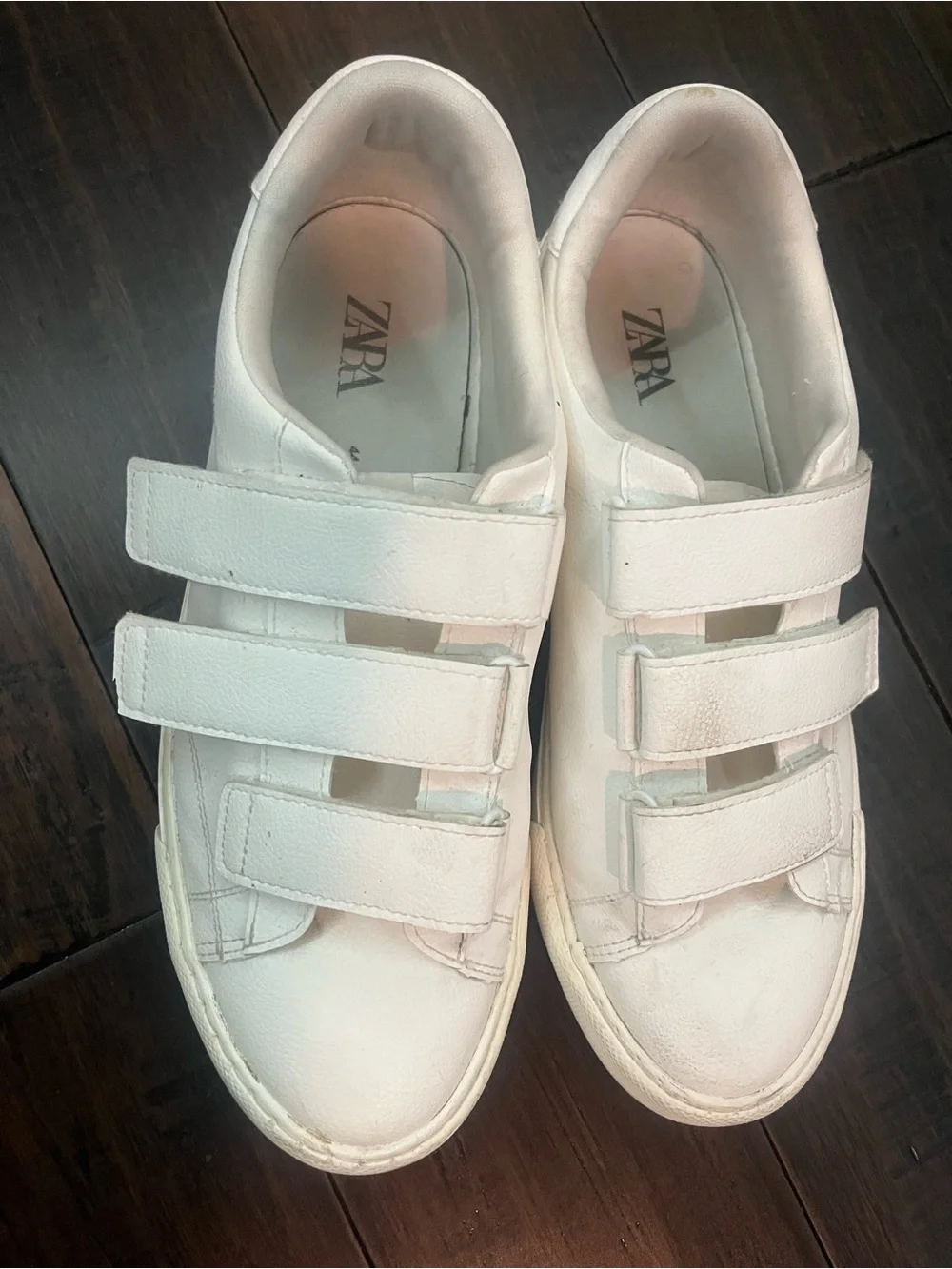Zara Man White Velcro Sneakers